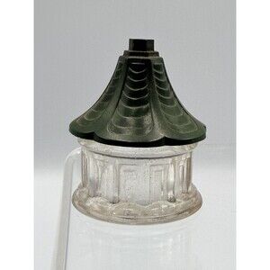 Vintage Stratos Miniature Perfume Bottle Pagoda Gazebo Green Roof Celluloid?